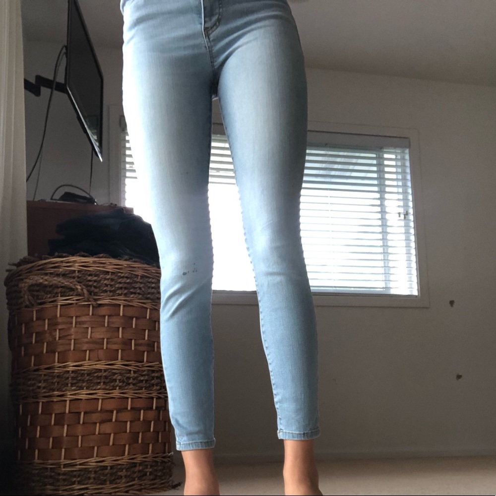 Blue denim jeans